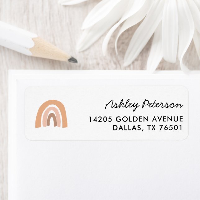 Watercolor Boho Rainbow Baby Shower Label (Insitu)