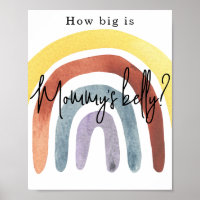 Watercolor Boho Rainbow How big is Mommy's belly