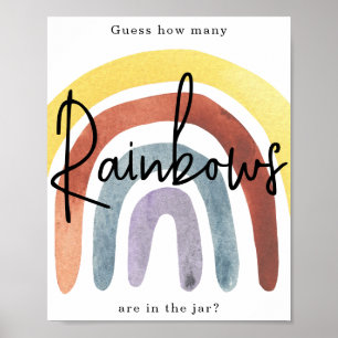 Watercolor Boho Rainbow / How many rainbows Poster