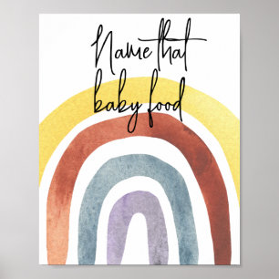 Watercolor Boho Rainbow - name that baby food Poster