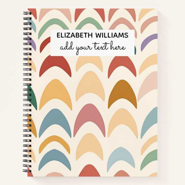 Watercolor Boho Rainbow Notebook (Front)