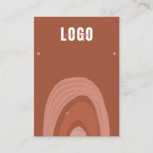 Watercolor Boho Rainbow Terracotta Earring Display Business Card