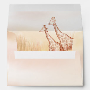Watercolor Boho Safari Giraffe Envelope