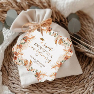 Watercolor Boho Script Graduation Sweet Ending Favour Tags
