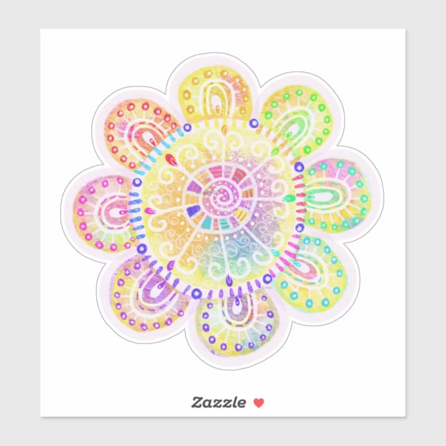 Watercolor Boho Style Large Sunflower (Sheet)