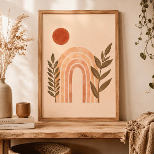 Watercolor Boho Sun Poster