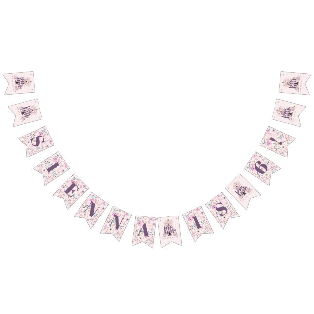 Watercolor boho teepee birthday party bunting flags (All)