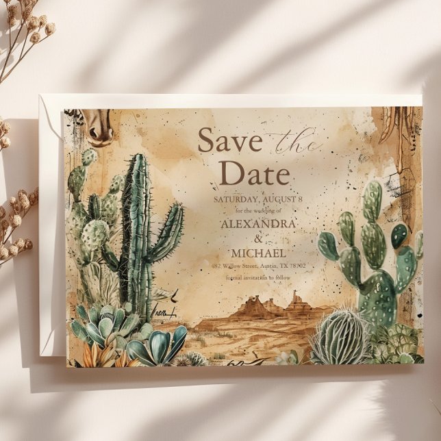 Watercolor Boho Western  Save The Date (Creator Uploaded)