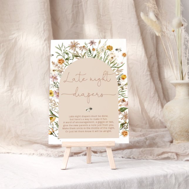 Watercolor Boho Wildflower Late Night Diapers Game Poster (Creator Uploaded)