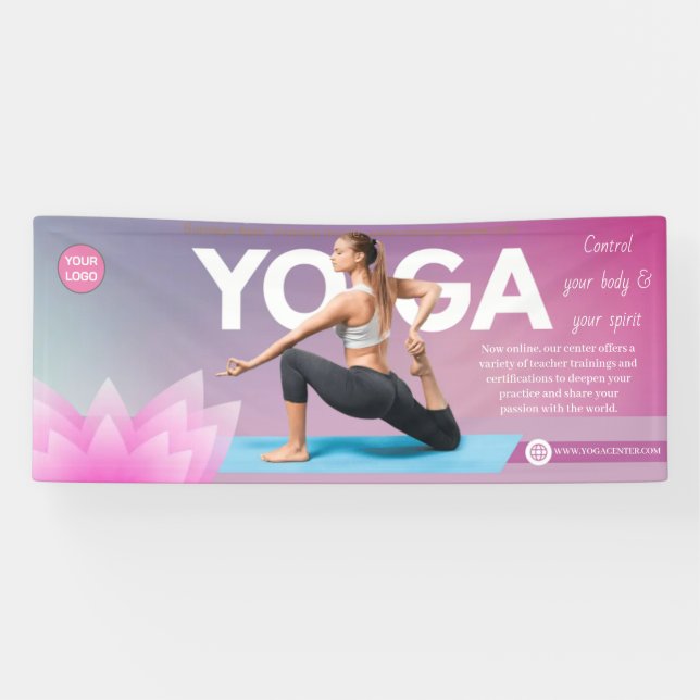 Watercolor boho Yoga Mediation instructor healer Banner (Horizontal)