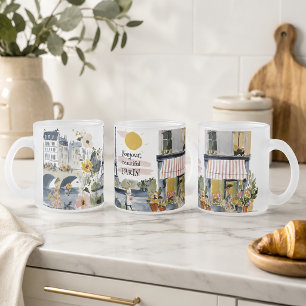 Watercolor Bonjour Beautiful Paris Coffee Mug