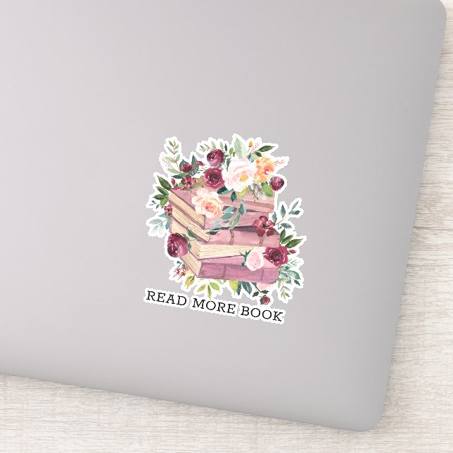 Watercolor Book and Rose Flower Reading Quote (Detail)