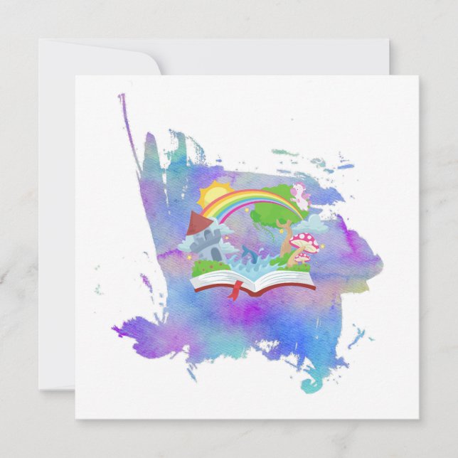 Watercolor book  invitation (Front)