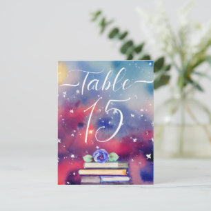  Watercolor Books Purple & Pink Table Number Cards