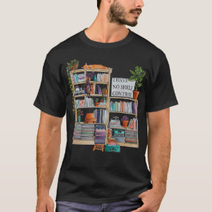 Watercolor bookshelf I have no shelf control T-Shirt