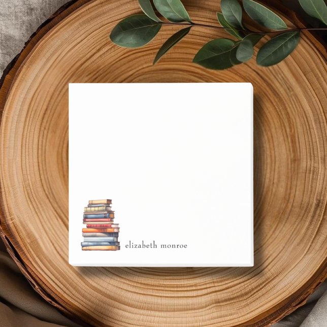 Watercolor Bookstack Personalized Post-it Notes (Creator Uploaded)