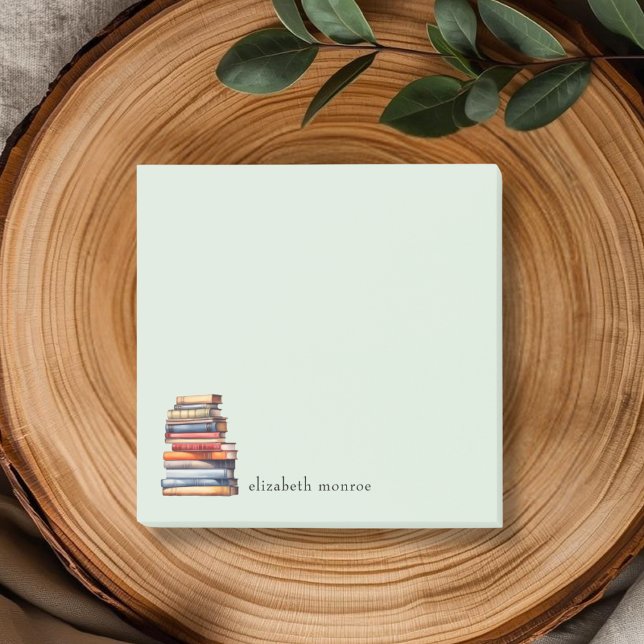 Watercolor Bookstack Personalized Post-it Notes (Creator Uploaded)