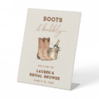 Watercolor Boots & Bubbly Bridal Shower Welcome