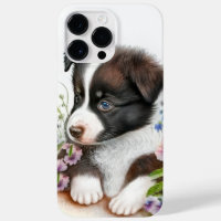 WATERCOLOR BORDER COLLIE PUPPY DOG