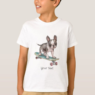 Watercolor Boston Terrier Boy T-Shirt 