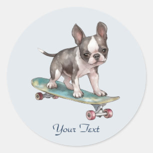 Watercolor Boston Terrier Sticker