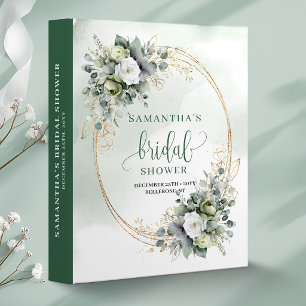 Watercolor Botanical Bridal Shower Memory Album Binder