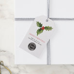 Watercolor Botanical Business Logo Christmas Gift Tags<br><div class="desc">Elevate your corporate gifting with our elegant custom business gift tags. Each tag showcases a festive design of holly and berries, perfectly capturing the spirit of the season. Your company logo is prominently displayed, ensuring brand recognition and a professional touch. The personalized message from your team adds a warm, thoughtful...</div>