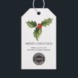 Watercolor Botanical Business Logo Merry Christmas Gift Tags<br><div class="desc">Elevate your corporate gifting with our elegant custom business gift tags. Each tag showcases a festive design of holly and berries, perfectly capturing the spirit of the season. Your company logo is prominently displayed, ensuring brand recognition and a professional touch. The personalized message from your team adds a warm, thoughtful...</div>
