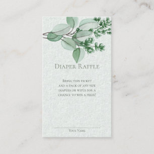 Watercolor Botanical Cherry Blossoms Diaper Raffle Enclosure Card