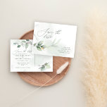 Watercolor botanical eucalyptus gold wedding  announcement postcard<br><div class="desc">Etherial watercolor eucalyptus botanical foliage and metallic gold effect wedding save the date invite. With beautiful watercolor details. This modern wedding invite is sure to set the style for your big day.</div>
