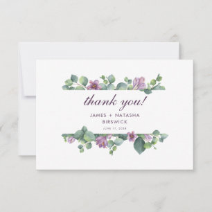 Watercolor Botanical Eucalyptus Wedding Thank You Card