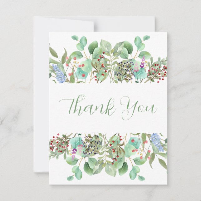 Watercolor Botanical Floral Greeting Card (Front)
