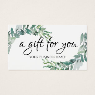 Watercolor botanical Foliage Gift Certificate