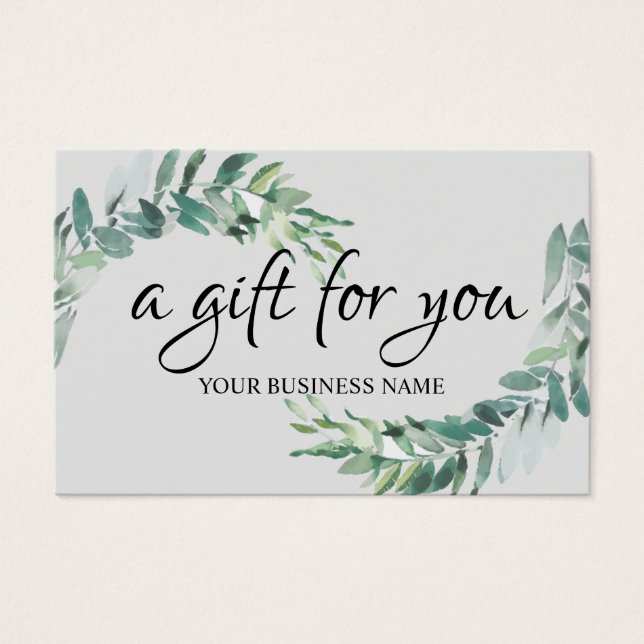 Watercolor botanical Foliage Gift Certificate (Front)