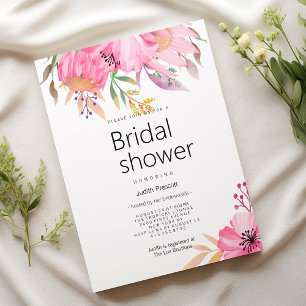 Watercolor botanical garden floral Bridal Shower Invitation