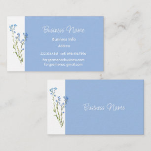 Watercolor Botanical Garden Forget-me-not Flower Business Card