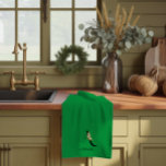 Watercolor botanical green initial monogram kitchen towel<br><div class="desc">Add a personal touch to your kitchen with this lovely green towel! Made from super-absorbent fabric, it's perfect for all your kitchen needs. What makes it extra special? It's personalized with your initial and full name in a beautiful monogram, surrounded by sweet red and white watercolor flowers. It's not just...</div>