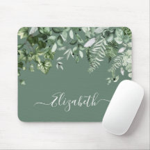 Watercolor Botanical Ivy Ferns Sage Green