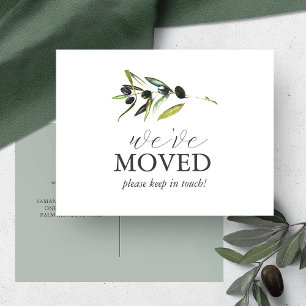 Watercolor Botanical Moving Announcement Postcards