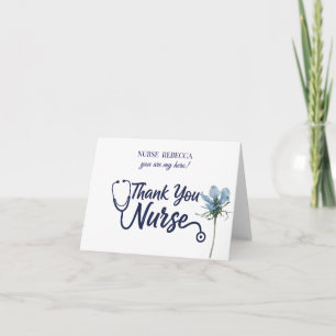 Watercolor Botanical Nurse Doctor Thank You Card