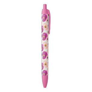 Watercolor Botanical Pattern Black Ink Pen