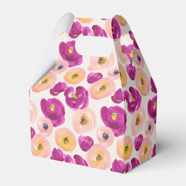 Watercolor Botanical Pattern Favor Box (Front Side)