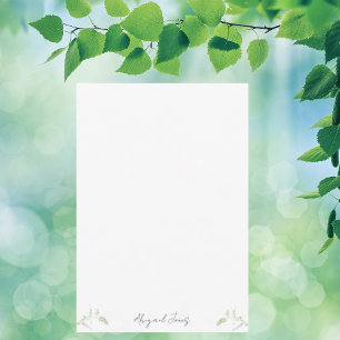  Watercolor Botanical Personalized White Thank You Card