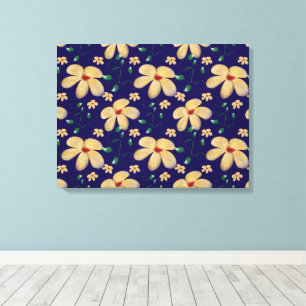 Watercolor Botanical Seamless Pattern Canvas Print