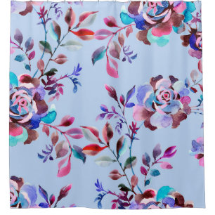 Watercolor botanical seamless pattern. Hand drawn