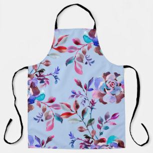 Watercolor botanical seamless pattern. Hand drawn Apron