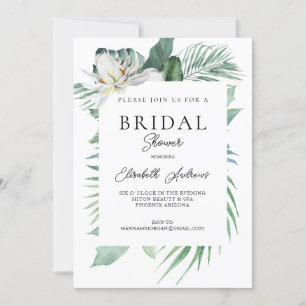 Watercolor Botanical Spring Bridal Shower Invitation