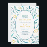 Watercolor Botanical Star Bar Bat Mitzvah Photo Invitation<br><div class="desc">Perfect card to announce a bat mitzvah, bar mitzvah or other Jewish celebration! Hand made watercolor art for you on the front and photo on back side! FULLY CUSTOMIZABLE! Click on “Personalize” above to edit the text and add your own photo. Click "edit using design tool" to adjust the fonts,...</div>