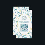 Watercolor Botanical Star David Bar Bat Mitzvah QR Enclosure Card<br><div class="desc">Perfect enclosure card to announce a bat mitzvah, bar mitzvah or other Jewish celebration! Hand made watercolor art for you on the front and back side! FULLY CUSTOMIZABLE! Click on “Personalize” above to edit the text and add your link to the QR code. Click "edit using design tool" to adjust...</div>