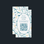 Watercolor Botanical Star David Bar Bat Mitzvah QR Enclosure Card<br><div class="desc">Perfect enclosure card to announce a bat mitzvah, bar mitzvah or other Jewish celebration! Hand made watercolor art for you on the front and back side! FULLY CUSTOMIZABLE! Click on “Personalize” above to edit the text and add your link to the QR code. Click "edit using design tool" to adjust...</div>
